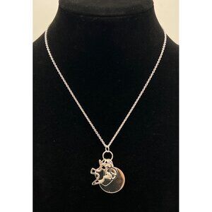 Stainless Steel Necklace With Lobster Clasp & Layered Pendant Design